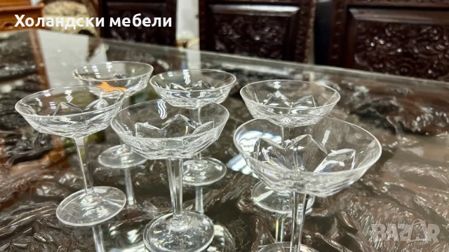 Комплект кристални чаши, снимка 2 - Чаши - 54711264