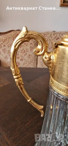 🍷👑 АРИСТОКРАТИЧНА СТАРА КАНА ЗА КЛАРЕТ С ФИГУРАЛЕН ЧУЧУР И ЗЛАТИСТ ОБКОВ 👑🍷, снимка 6 - Сервизи - 55337899