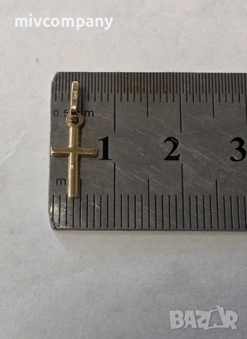 Златна висулка (кръст) 0.38гр., снимка 4 - Колиета, медальони, синджири - 54206213
