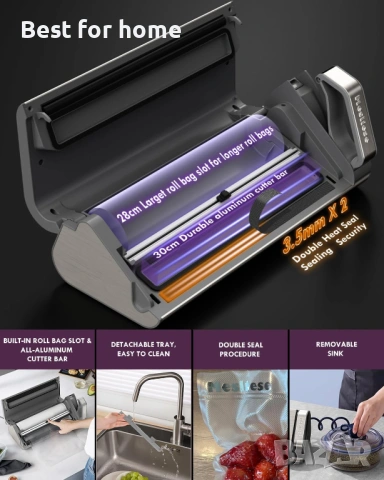 Вакуумна машина за запечатване Mesliese, 95kPa 140W, запечатваща машина за храна , снимка 5 - Други - 54159982