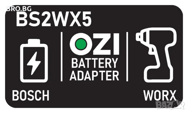 Преходник адаптер батерия Bosch 18V към инструмент Worx 5-pin 20V BS2WX5