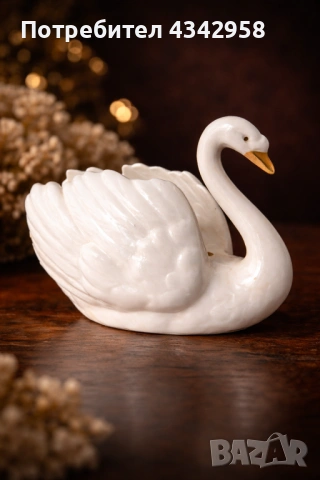 Колекционерска порцеланова фигура лебед Goebel – Германия.1950-1970г.