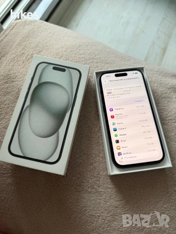 iPhone 15 Black 128gb ГАРАНЦИОНЕН 87%🔋 370€, снимка 6 - Apple iPhone - 54645507