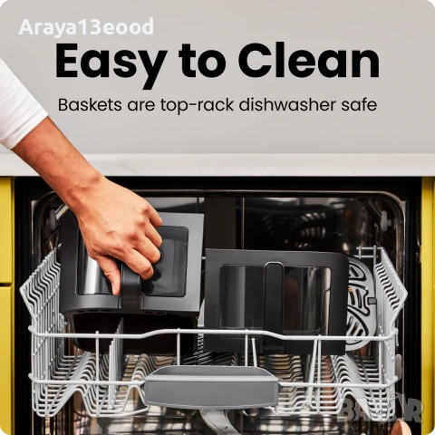 Двоен еър фрайър Chefman 5.6L с 2 кошници, Sync Finish и прозорци за наблюдение, снимка 5 - Фритюрници - 55273823