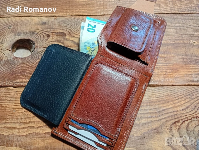 Ръчно изработен мъжки кожен портфейл , снимка 4 - Портфейли, портмонета - 54053177