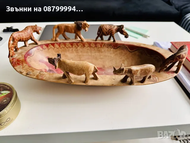 Африканска дървена купа на ловеца, снимка 4 - Антикварни и старинни предмети - 55633476