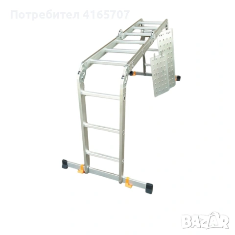 Мултифункционална алуминиева съчленена стълба 4х3 (3.60 м) със стоманени платформи, снимка 5 - Други машини и части - 54470825