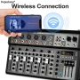 Професионален аудио миксер Depusheng, 7-канален аудио интерфейс, 16-битов DSP DJ Bluetooth миксер, снимка 7