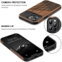 Магнитен калъф, съвместим с iPhone 15 Pro Case Wood Grain дизайн дървесна и кожена текстура MagSafe, снимка 3