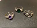 Изящни пръстени с бляскави камъни и маркировка 925 + ПОДАРЪК, снимка 1