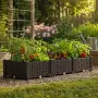 Модулна повдигната леха 120x40x22 см – За зеленчуци, билки и цветя, UV устойчива, кафява, снимка 6