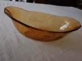 Винтидж арт деко 1930 стъклена купа кехлибарен цвят , снимка 11