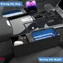 Комплект 2 органайзера за между седалките с LED осветление и USB-C, снимка 2