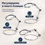 Настолна лупа с осветление LED увеличение 2Х четене шиене бродиране часовникарска златарска гоблени, снимка 6