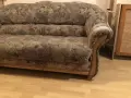 Триместен текстилен диван с функция за сън, снимка 5