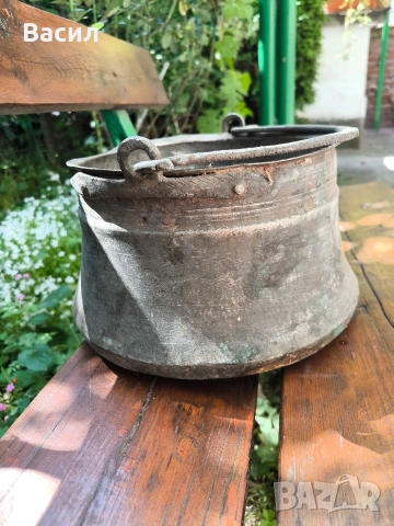 Продавам автентично медено менче (котел) от 1924 г., снимка 5 - Антикварни и старинни предмети - 55073048