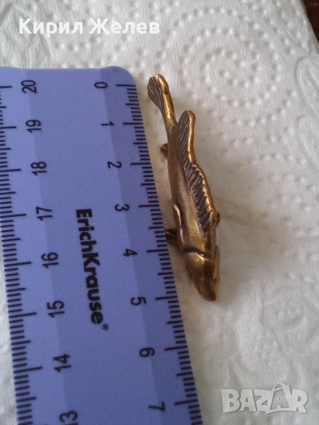Бронзова фигурка на риба 🐟 52839, снимка 4 - Колекции - 54177489