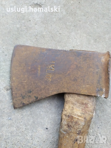 Стара брадва с печат, снимка 2 - Антикварни и старинни предмети - 54281661