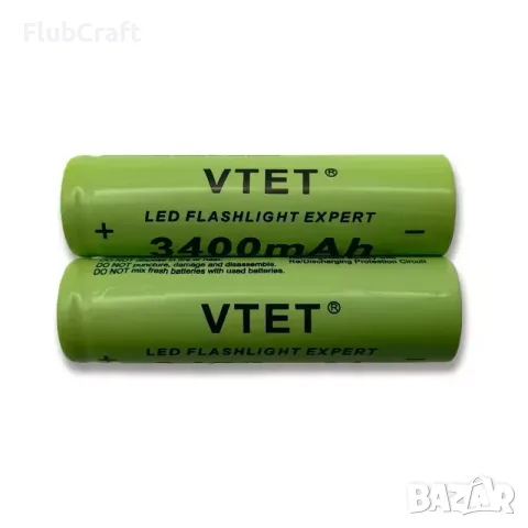 Акумулаторна батерия, 18650, 3.7V, 3400mAh, Li-ion С Пъпка