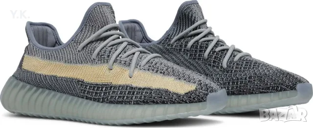 Оригинални мъжки маратонки Adidas Yeezy Boost 350 V2 "Ash Blue", снимка 9 - Маратонки - 55638989