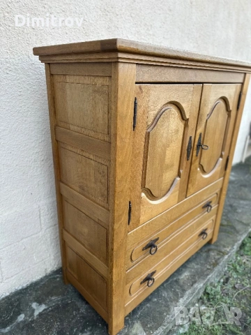 Масивен дъбов шкаф / малък бюфет – 2 врати + 2 чекмеджета, снимка 2 - Бюфети - 53958717