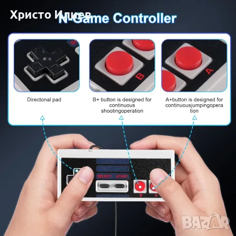 Комплект Nintendo NES Контролер Жичен 2броя, снимка 3 - Аксесоари - 55666822