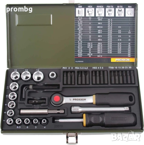 Proxxon гедоре, 1/4 инча 39 ч., 23070, вложки с тресчотка, Германия