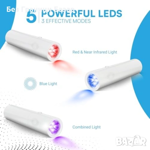 Нов Инфрачервен червен терапевтичен фенер 5 LED USB заряд светлинна терапия, снимка 4 - Други - 53970665