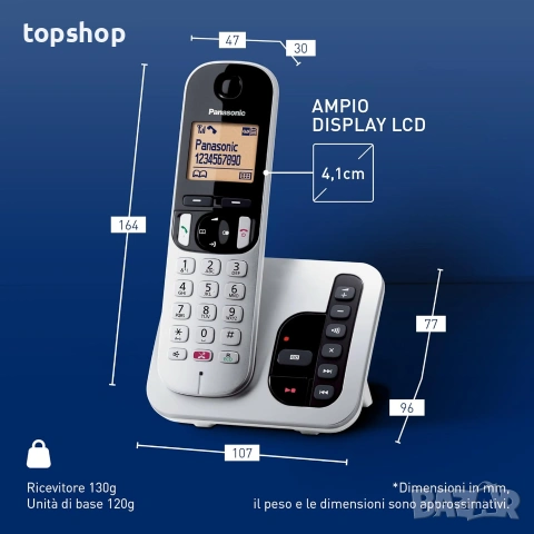 Чисто Нов Дигитален Безжичен Телефон Panasonic KX-TGC260 Сребрист с Телефонен Секретар и Блокиране.., снимка 6 - Други - 54985564