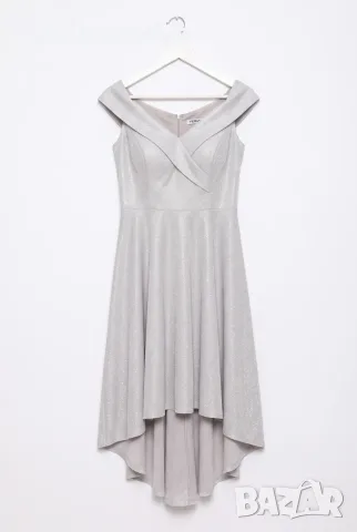 Рокля “Silver Rose Lame Couture” – брокатена сребърна рокля арт.186, снимка 4 - Рокли - 55671298