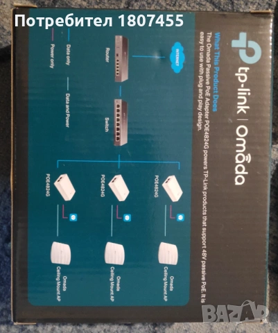 TP-LINK TL-POE4824G PoE адаптер, снимка 5 - Мрежови адаптери - 54745448