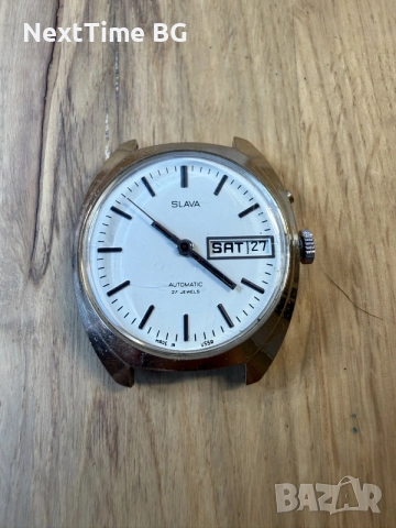 Позлатен съветски автоматичен часовник Слава (Slava Automatic 27 Jewels) СССР