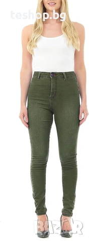 Дамски дънки с висока талия, тесни, памук M17 размер S/M