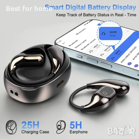 XG99 Слушалки с превод в реално време, отворени слушалки с Bluetooth 5.4, 144 езиков преводач, снимка 4 - Слушалки и портативни колонки - 54741390