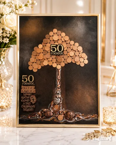 Дървото на Живота - Оригинален подарък за юбилей 50, 60, 70 или 80 г. 