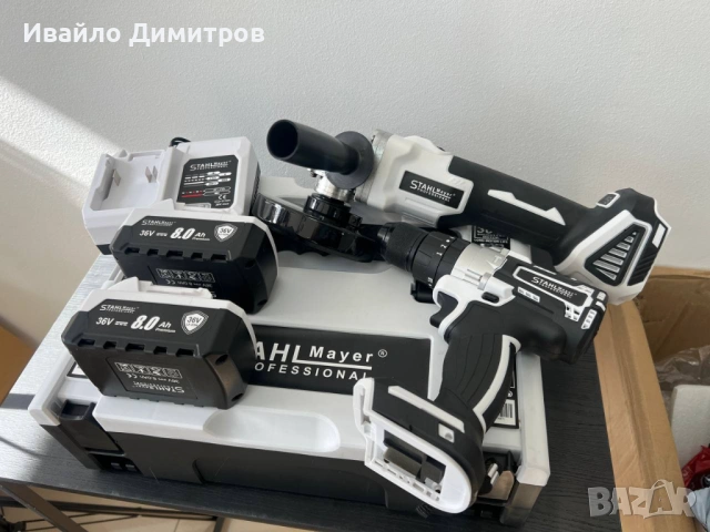Промо Комплект Акумулаторен Ъглошлайф и Ударен Гайковерт / винтоверт STAHLMAYER 36V 8Ah, снимка 3 - Други инструменти - 54216500