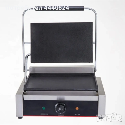 Професионален електрически контактен грил 1.8 kW – гладка плоча
