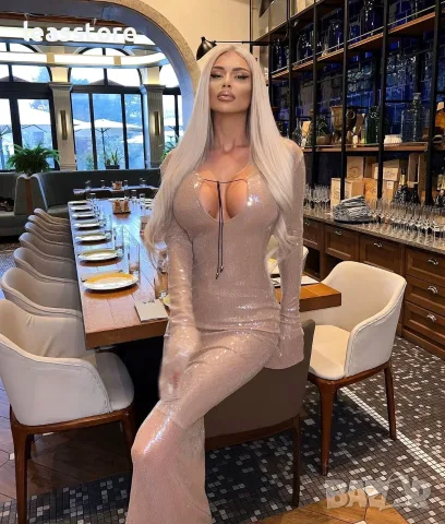 Официална рокля с пайети тип русалка Nude, снимка 14 - Рокли - 55362228