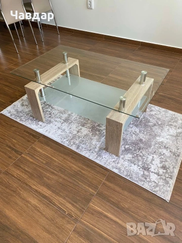 Холна маса Mango II, MDF / стъкло, 100 x 46 x 60 см., снимка 4 - Маси - 55049529