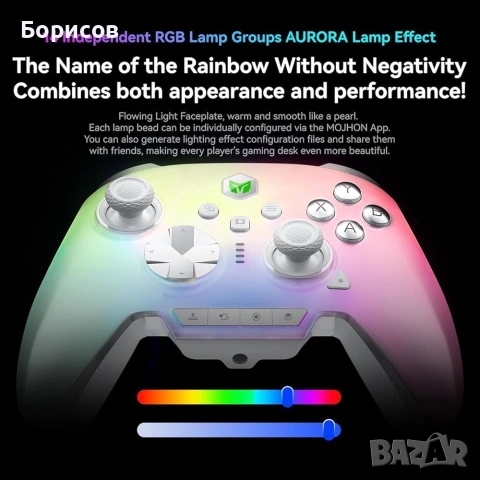 Безжичен геймпад MOJHON RAINBOW 3, снимка 6 - Джойстици и геймпадове - 55145943