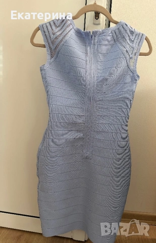 Рокля от бандаж в нежно синьо, снимка 4 - Рокли - 54096110