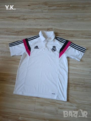 Оригинална мъжка тениска с яка Adidas Climalite x F.C. Real Madrid / Season 14-15, снимка 2 - Тениски - 55276519