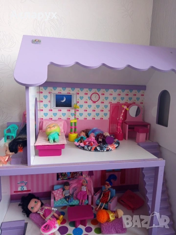 Дървена къща за кукли , снимка 2 - Играчки за стая - 54343675