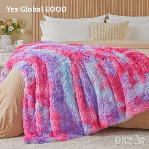 Пухкаво одеяло 150x200см Rainbow Pink Purple, снимка 3 - Олекотени завивки и одеяла - 54923859