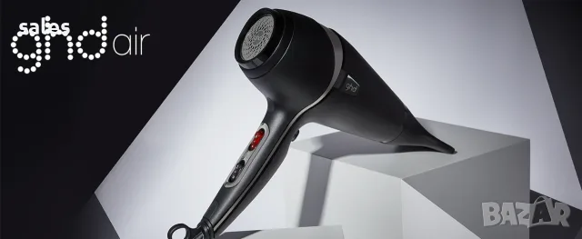 Сешоар ghd Air в черно - салонно покритие, 2 пъти по-бързо сушене, намалено накъдряне 