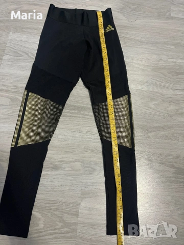 Оригинален дамски клин Adidas XS черен със златисти елементи, снимка 5 - Спортни екипи - 55194601