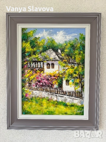 “Пукна пролет” - маслена картина, с рамка, снимка 4 - Картини - 54400465