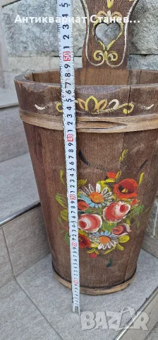 Масивна дървена поставка за чадъри ръчно рисувана , снимка 11 - Декорация за дома - 55607192