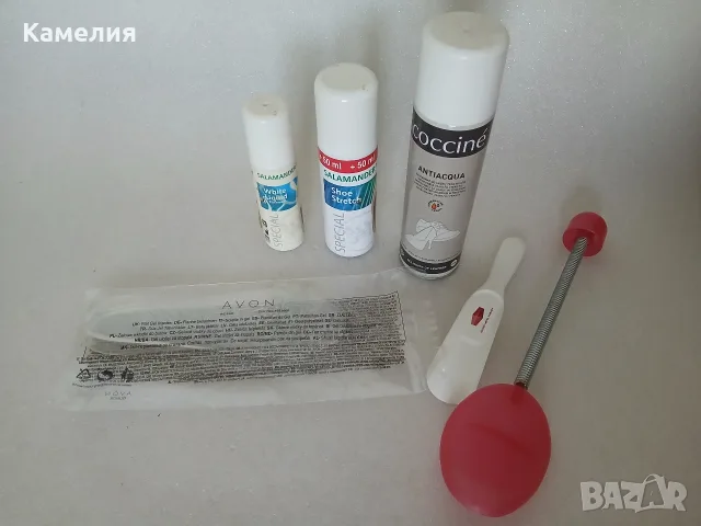 Лот: обували, спрейове за разтягане на обувки, стелки 