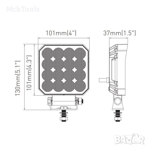 LED Халоген за задна светлина / Работна лампа 12-24V, снимка 3 - Аксесоари и консумативи - 54637567